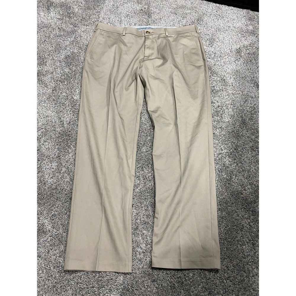 Haggar Iron Free Premium Khaki Slim-Straight Fit Pants Tan 38x30